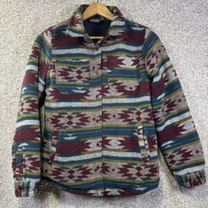 Mountain And Isles Jacket Mens Small Aztec Southwestern Fleece Lined Quilted